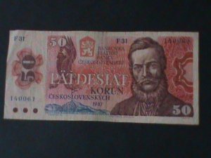 ​CZECHOSLOVAKIA-1987-STATE BANK-$50-KORUNI CIRCULATED-VF WE SHIP TO WORLDWIDE