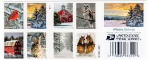 Scott #5541b (5532-5541) Winter Scenes Booklet of 20 Forever Stamps - MNH UV