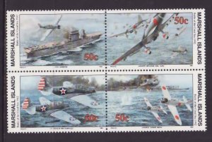 Marshall Islands #311a- id9-unused NH block-Planes-Ships-WWII-1992-