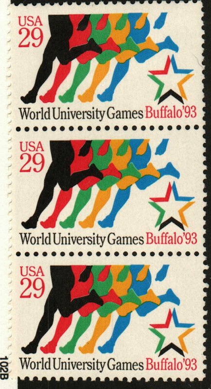 US #2747 Strip (3 stamps) MNH World University Games Buffalo, NY 1993