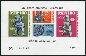 Mexico C310a-C311a, MNH. Michel Bl.3-4. Olympics Mexico-1968. Ancient founds.