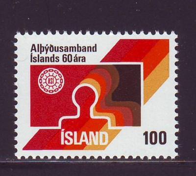 Iceland Sc 495 1976 Labour Federation stamp mnt NH