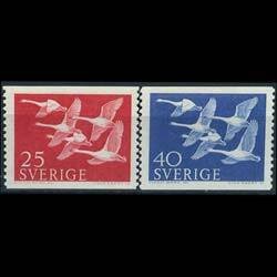 SWEDEN 1956 - Scott# 492-3 Whooper Swans Set of 2 LH