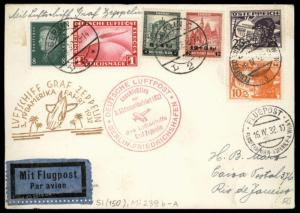 Austria Germany 1932 Mixed Frank Graf Zeppelin LZ127 Si150B SAF Flown Cove 90730