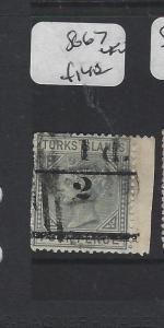 TURKS ISLANDS (P1805BB)  QV   1/2D/4 D  SG  67   VFU 