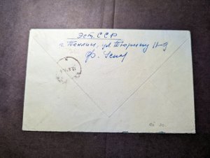 1959 Registered USSR Russia Airmail Cover Tallinn Estonia to Slowackiego Poland