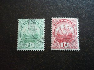 Stamps - Bermuda - Scott# 41-42 - Used Part Set of 2 Stamps