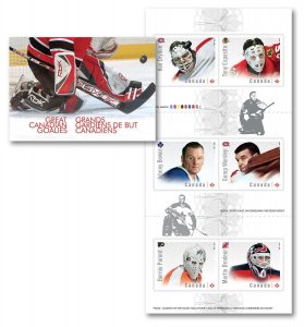 GREAT CANADIAN GOALIES, HOCKEY, NHL = one Booklet of 6 stamps MNH Canada 2015