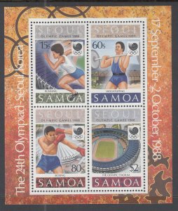 Samoa 724a Summer Olympics Souvenir Sheet MNH VF