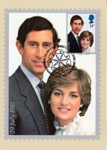 Great Britain 1981 Royal Wedding Charles & Diana Maximum Cards Official Cancel