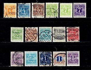 Denmark J9 - 24        mint & used   set        CV $173.00