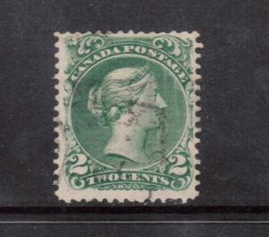 Canada #24 Used Showing Two Vertical Parallel Colorless Lines Var **With Cert.**