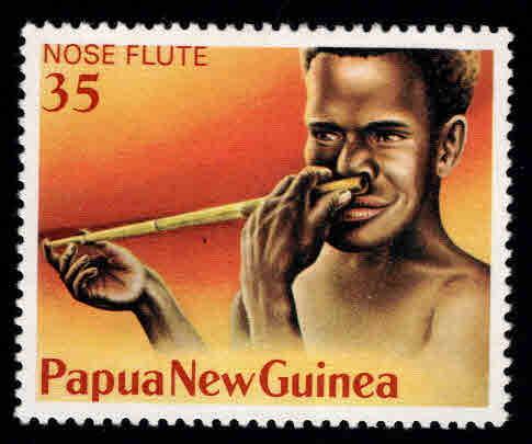 PNG Papua New Guinea Scott 494 MH* Nose Flutei stamp