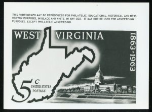 USA #1232 West Virginia Statehood Ann. A664 Photo Essay BW 3x4 Publicity Card