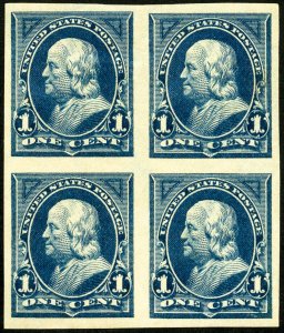 US Stamps # 264 Unused XF Unused Without Gum Block Of 4 Scott Value $700.00