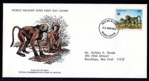 Lesotho 232 Baboon Typed FDC