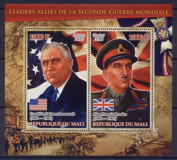 Mali - 6 MNH sheets Leaders and generals of Allied coalition during World War II