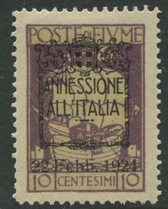 Fiume - Scott 197 - Overprint -1924 - MLH - Single 10c Stamp