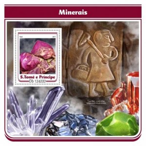 St Thomas - 2017 Minerals on Stamps - Stamp Souvenir Sheet - ST17106b