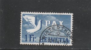 Switzerland  Scott#  301  Used  (1945 Olive Branch)