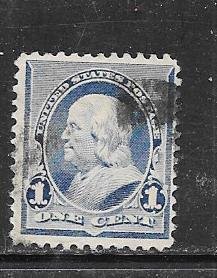 US# 219 1c Franklin,blue,  Used  CV $0.75