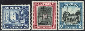 CYPRUS 1934 KGV PICTORIAL 2½PI 4½PI AND 6PI