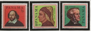 PANAMA Sc 465-5B NH issue of 1966 - FAMOUS PEOPLE