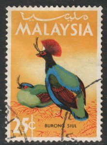 Malaysia Federation Scott 20 - SG20, 1965 Birds 25c used