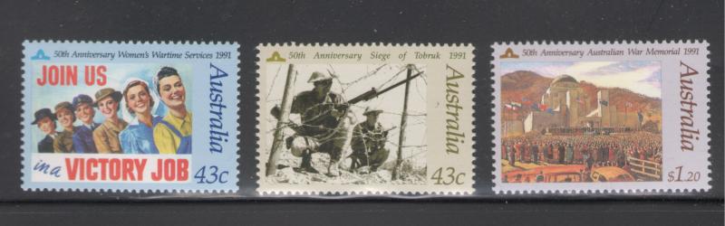 Australia 1991 Women's Wartime Services Scott # 1207 - 1209 MNH