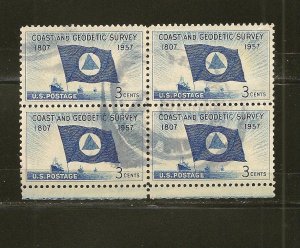 USA 1088 Geodetic Survey Block of 4 Used