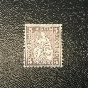 Switzerland Scott Number 43b 1862-1864 Mint Hinged