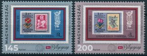 Hungary 2021 MNH Stamps-on-Stamps Stamps 94th Stamp Day Philately 2v Set