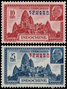 ✔️ VICHY FRANCE CHINA 1941 - PETAIN & ANGKOR WAT - Sc. 135/136 MNH ** [03P11]