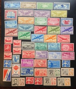 Mint Lot of 100 US Airmail Stamps. All different. Most MNH!