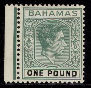 BAHAMAS GVI SG157, £1 dp grey-green & black M MINT. Cat £250. THICK CHALKY PAPER