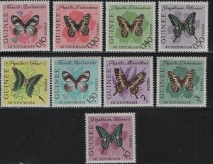 GUINEA   291-299, MNH BUTTERFLIES SHORT SET