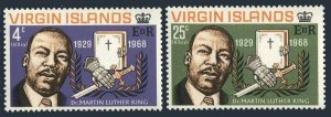 Br Virgin Isls 192-193 block/4, MNH. Michel 188-189. Martin Luther King, 1968.