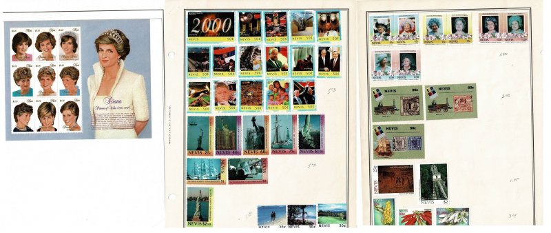 Nevis collection mostly mint 1990s