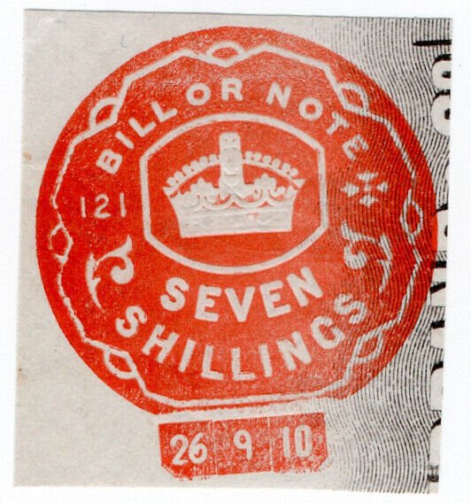 (I.B) Edward VII Revenue : Bill or Note 7/- (Impressed Duty)