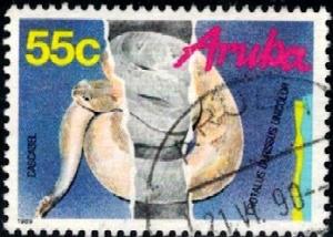 Caseabel, Snake Species In Danger of extinction, Aruba stamp SC#51 used