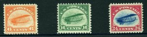 US Scott C1 -3  1918 First Airmail Set Mint NH (GORGEOUS)