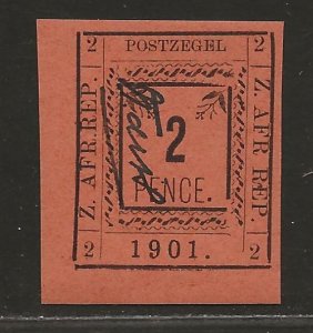 TRANSVAAL SC# 183(SG#9a) NO PERIOD AFTER RIGHT 'AFR'  FVF/MNH