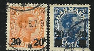 Denmark # 176-77, Used. CV $ 33.00