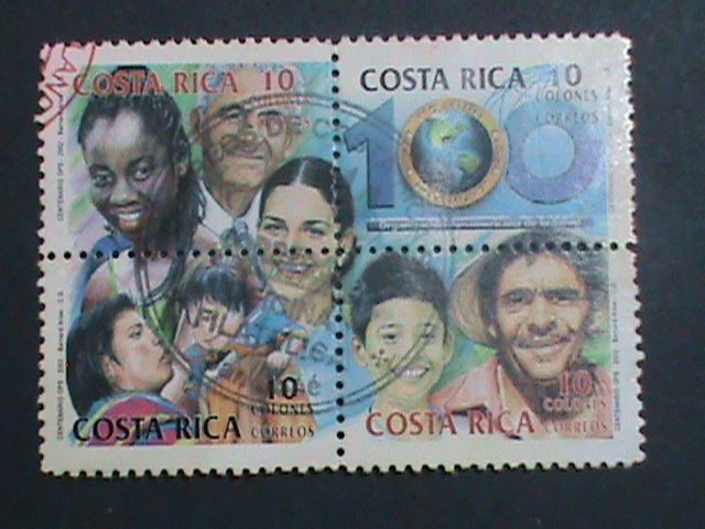 COSTA RICA-2002 SC#558 CENTENARY OF PAN AMERICAN HEALTH ORGANIZATION-CTO BLOCK