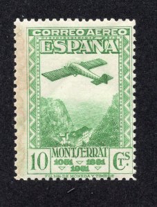 Spain 1931 10c yellow green Airmail, Scott C69 MNH, value = $4.00