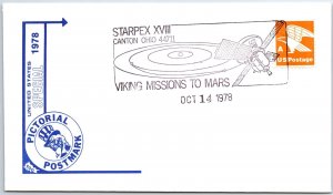 US SPECIAL EVENT COVER STARPEX XVIII VIKING MISSION TO MARS CANTON OHIO 1978 - C