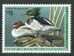 RW61 MNH Red-breasted Mergansers Federal Duck single