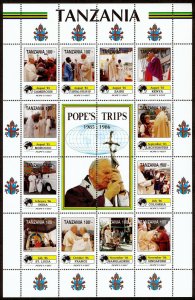 Tanzania 825-34 MNH Visits of Pope John Paul II