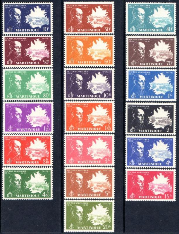  Martinique VF MNH #198-216 with Bright Color  SCV $9.50