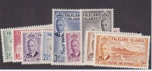 Falkland Is Scott #'s 107-115  VF-OG light hinged scv $ 80 ! see pic !